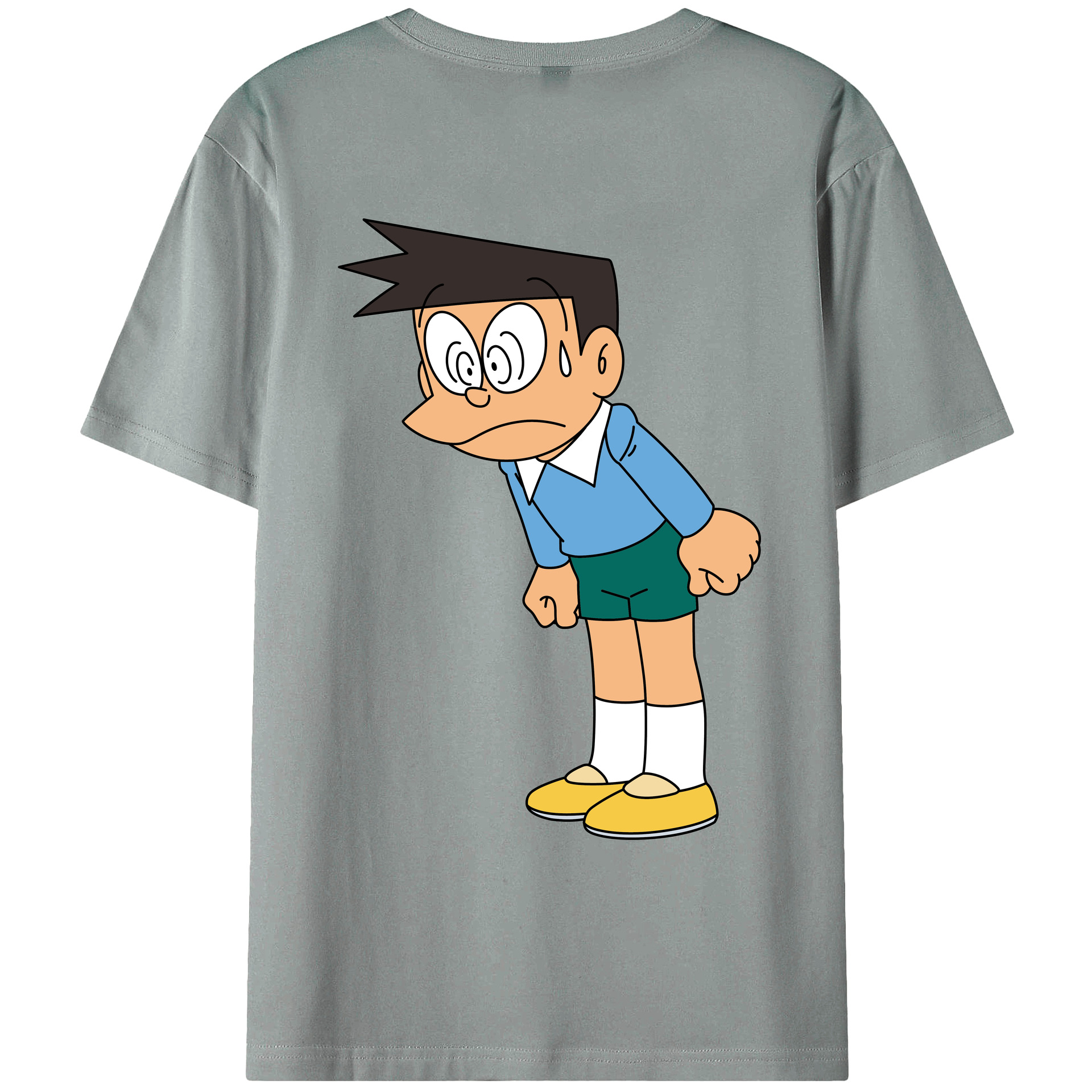 （画像用） ドラえもん 骨川 スネ夫 Doraemon Honekawa Suneo 綿100％ メンズ半袖Tシャツ（バックプリント） 通気性